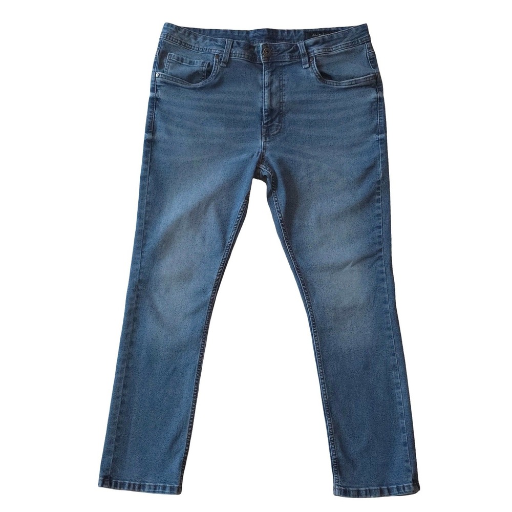 The Perfect Jean NYC Jeans Size 36x28 Slim Mid Rise Stretch Medium Wash Blue